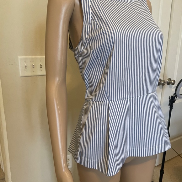 NWT Theory Ballise Striped Sleeveless Peplum Top, Size Medium - Picture 8 of 9